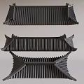 Chinese-style eaves Cornice Roof Ridge Glazed Tile Cornice Line Building Component Ancient Building Cornice 3d model
