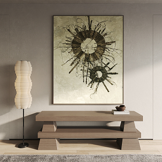 Modern Abstract Painting Abstract Hanging Painting Simple Hanging Painting Creative Hanging Painting Floor Lamp 3d model