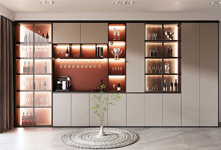 Modern wine cabinet 3d model