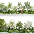 Vibrant Flower and Plant Landscaping Featuring Diverse Trees Shrubs Greenery and Gravel Path