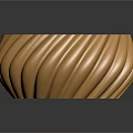 Golden Metallic Decorative Container With Corrugated Design For Lifestyle Use