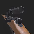 Vintage Bolt Action Rifle With Wooden Stock Metal Barrel And Scope Design