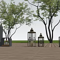 Modern landscape lamp 3d model