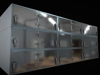 Medical Equipment Stainless Steel Storage Cabinet With Multiple Lockable Doors And Layers 3d model