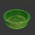 Hand Carved Ceramic Sculpture Bowl with Textured Exterior and Glazed Interior Design