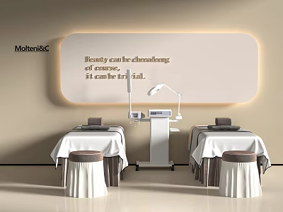 SPA Sauna Relaxation Space With Massage Beds And Beauty Treatment Equipment 3d model