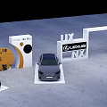 Lexus Exhibition Display Shelves with UX NX Models and Modern Branding Setup