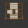 Traditional Wooden Frame Loom With Weaving Fabric Threads And Structural Design 3d model