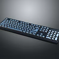 Modern Computer Keyboard Full Size Layout With Black Body And White Keys 3d model