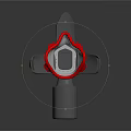 Stainless Steel Mechanical Tool With Red Ring Triangular Blades And Base