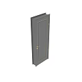 Modern Elegant Hinged Door Design With Gray Panel Silver Surface And Golden Handle 3d model