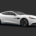White Sports Car With Sleek Body Design Black Wheels And Blue Accents