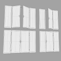 Modern Glass Windows With Black Frames In Different Open Positions Design 3d model