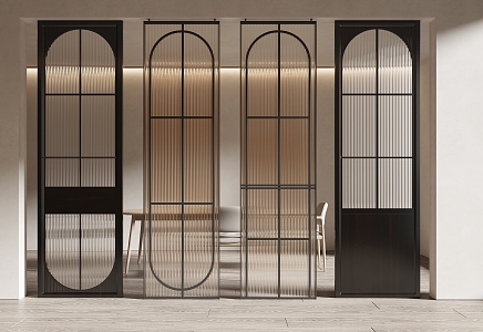 Middle Ancient Style Screen Partition Glass Partition Glass Screen Entrance Partition 3d model