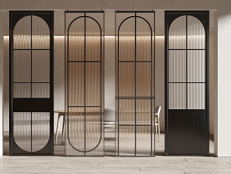 Middle Ancient Style Screen Partition Glass Partition Glass Screen Entrance Partition 3d model