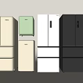 Various Modern Refrigerators In White Light Green And Gray With Stylish Designs