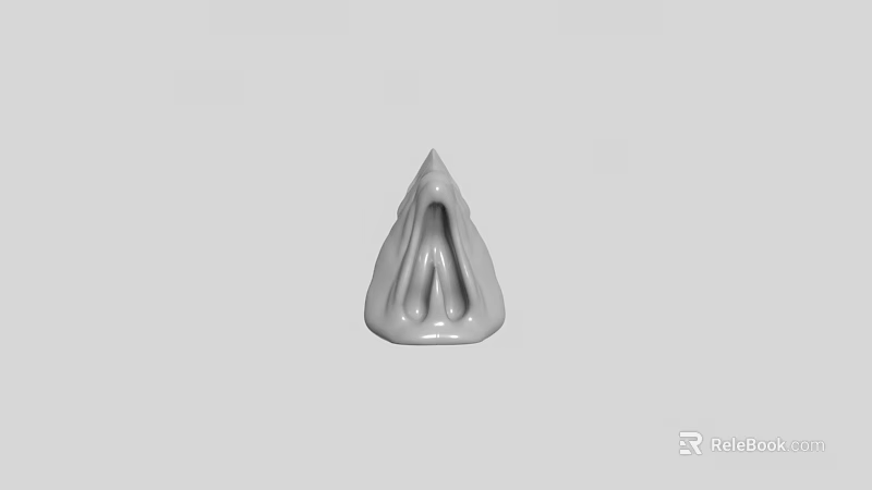 Game Movie Character White Cone Shaped Head With Textured Surface Design Details 3d model 