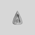Game Movie Character White Cone Shaped Head With Textured Surface Design Details
