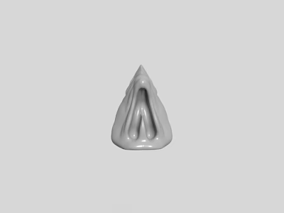 Game Movie Character White Cone Shaped Head With Textured Surface Design Details 3d model