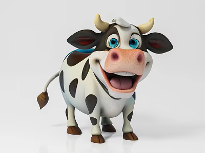 Cute Cartoon Cow Decorative Figurine Set for Home Ornament 3d model Cute Cartoon Cow Decorative Figurine Set for Home Ornament 3d model