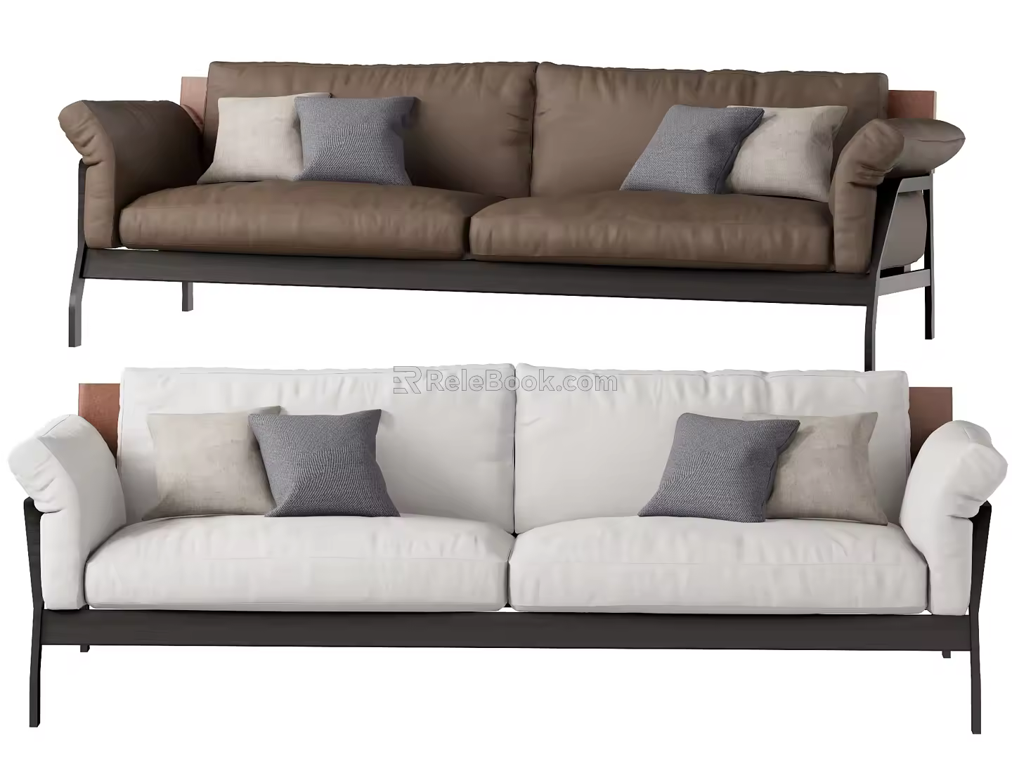 Modern double sofa multiplayer sofa combination 3d model