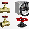 Various Industrial Valves Featuring Brass Bodies Red Handles And Handwheel Components