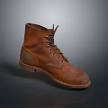 Brown Leather High Top Boots With Classic Laces And Durable Design