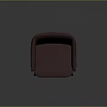 Modern Purple Upholstered Armchair With Curved Backrest Wooden Accents And Tapered Legs