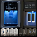 Stainless Steel Double Door Refrigerator With Water Ice Dispenser And Interior Shelves