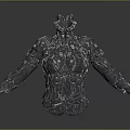 Intricate 3D Rendered Armor Torso With Detailed Carvings And Metallic Texture