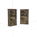Vintage Bookcases With Multiple Shelves Books Decorative Items And Storage Drawers