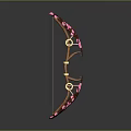 Brown Decorative Bow With Pink Accents And Golden Rings For Household Use
