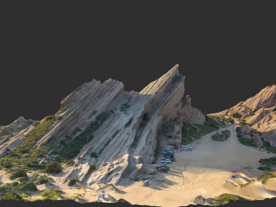 Micro Terrain Landscape With Steep Rock Formations Sandy Ground And Vegetation 3d model