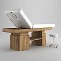 Comfortable Lounge Chair With White Cushion Wooden Base And Small Stool