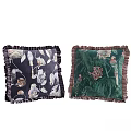Vibrant Animal And Botanical Print Decorative Pillows With Ruffled Edges And Colorful Patterns
