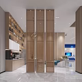 Modern Restaurant Interior With Marble Wall Spiral Staircase Reception Desk Green Plants And Large Windows