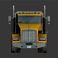 Shiny Yellow Flatbed Truck With Long Flatbed And Sturdy Cab Design 3d model