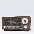 Vintage Wooden Radio Speaker With Classic Dial Knobs And Control Panel Design 3d model