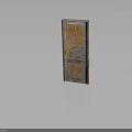 Antique Vintage Wooden Door With Rustic Weathered Surface And Carved Details