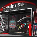 SCHMIDT Luxury Kitchen Event Entrance With Neon Lights Red Accents And Geometric Patterns