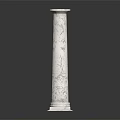 Elegant White Marble Column With Carved Surface Details And Classic Base Structure 3d model