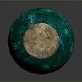 Woman Holding Green Glass Sphere Bottle With Wooden Lid On Dark Background