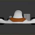 White And Orange Open Frame Kart With Transparent Cockpit And Black Wheels