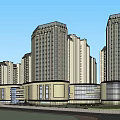 Modern Commercial Street Featuring High Rise Buildings And Shopping Complex