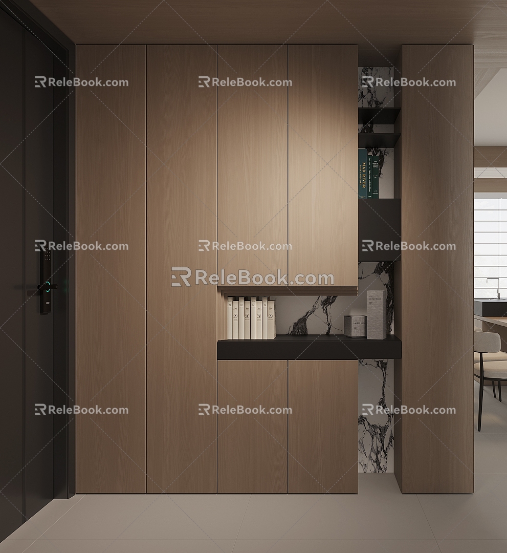 Modern household shoe cabinet 3d model