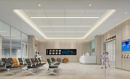 Modern Hospital Radiology Waiting Area 3d model