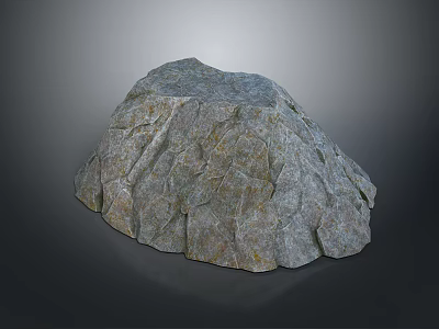 Natural Mountain Scenery With Large Textured Rock Formation And Rough Surface In Outdoor Landscape 3d model