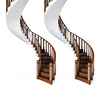 Chinese-style revolving staircase 3d model