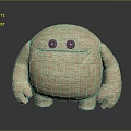 Cute Chubby Burlap Stuffed Doll With Black Round Eyes And Adorable Plush Shape