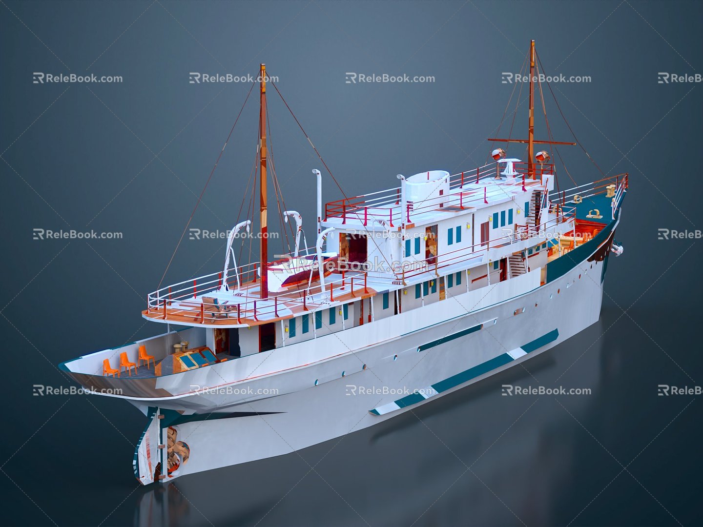 Modern Boat Yacht Digging Boat Gold Rush Boat 3d model